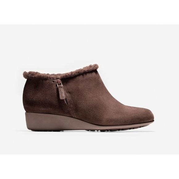 Cole Haan Shoes - Cole Haan Callie Waterproof Shearling Suede Wedge Booties
